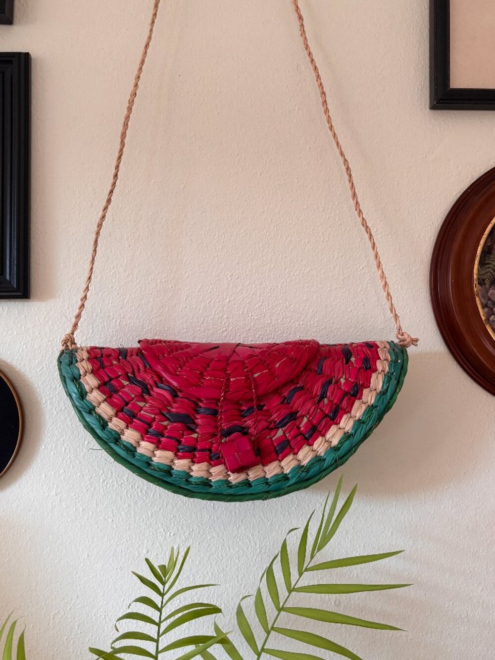 Watermelon shaped crossbody bag
